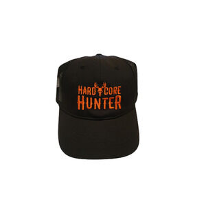 Hard Core Hunter Hat Black Orange Hunting Cap One Size Adjustable Snapback